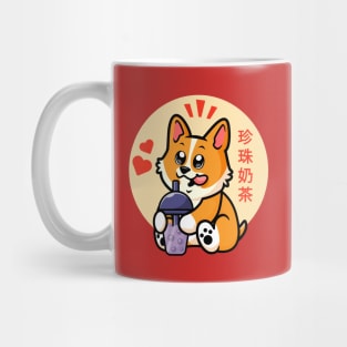 Corgi and boba (bubble) tea Mug